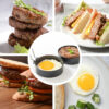 Creative thickened stainless steel non stick coating circular egg fryer hamburger patty mold - Afbeelding 6