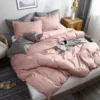 Simple Texture Grain Polyester Duvet Cover Set King Size Plain Queen Bedding Set Affordable Durable Quilt Cover and Pillow Case - Afbeelding 2