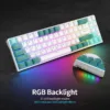 RK ROYAL KLUDGE RK71 Tri-mode Mechanical Keyboard 2.4G Wireless Bluetooth RGB Backlit Hot-swappable Gamer Keyboard PBT keycaps - Afbeelding 3