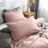 Simple Texture Grain Polyester Duvet Cover Set King Size Plain Queen Bedding Set Affordable Durable Quilt Cover and Pillow Case - Afbeelding 3
